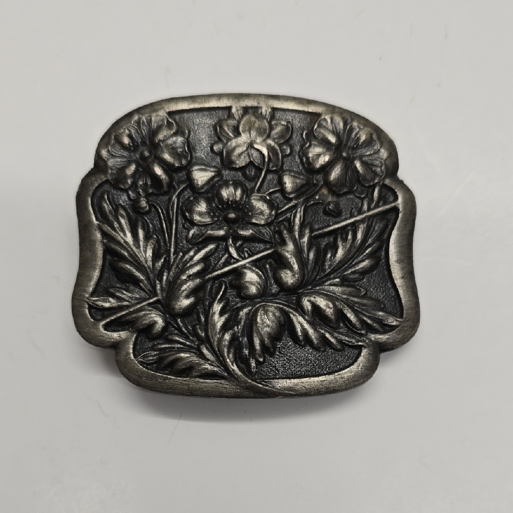Bergamot Brassworks Floral Belt Buckle